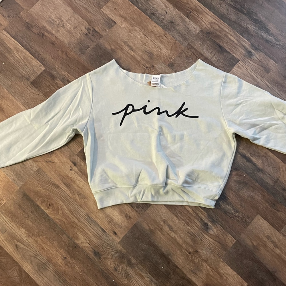 Pink off shoulder sweatshirt   NWT light green xl